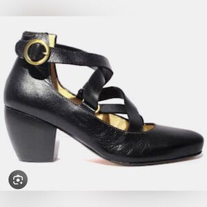 Rare Vintage Italian Giraudon Chic Black Strappy Heels Size 37